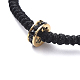 (vendita di fabbrica di feste di gioielli) braccialetti di perline intrecciate con cavo di nylon regolabile BJEW-JB05016-01-3