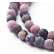 Frosted Natural Rhodonite Round Bead Strands X-G-E487-12-6mm-2