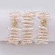 Natural Baroque Pearl Keshi Pearl Wrap Bracelets BJEW-JB04932-2