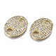 Brass Micro Pave Clear Cubic Zirconia Links Connectors KK-S061-87G-NR-1