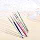 CHGCRAFT 2Sets 2 Style 7/9/11mm Nail Art Liner Brushes Set Plastic Nail Pull Line Pen for DIY MRMJ-CA0001-40-4