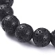 Braccialetti elasticizzati con perle di roccia lavica naturale BJEW-G623-02-8mm-2