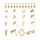 PandaHall Jewelry 16Pcs 8 Style Brass Stud Earring Findings DIY-PJ0001-36-2