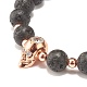 Bracelets de perles tressées tête de mort ajustables BJEW-JB07497-02-4