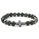 Bracelets extensibles en perles de turquoise africaine naturelle (jaspe) et d'hématite synthétique BJEW-JB09845-01-1