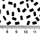 2ホールガラスシードビーズ  不透明色  長方形  ブラック  4.5~5.5x2x2~2.5mm  穴：0.5~0.8mm  約250個/10g X-SEED-S031-M-SH49-2