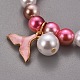 Braccialetti e set di gioielli in plastica imitazione perla elasticizzata X-SJEW-JS01053-03-7