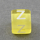 Mixed Letters Transparent Acrylic Cube Beads SACR-S181-08-2