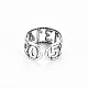 メンズアイアンカフフィンガー指輪  オープンリング  カドミウムフリー＆鉛フリー  アンティークシルバー  usサイズ5 1/4(15.9mm) RJEW-N029-029-2