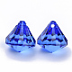 透明なアクリルパーツ  多面カット  ダイヤモンド  ブルー  15x15mm  穴：2mm  約370個/500g TACR-Q260-C-V44-3