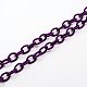 Lazo de cadenas portacables de seda hechas a mano de color violeta oscuro X-EC-A001-21-1