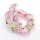 Pearlized Handmade Inner Flower Lampwork Twist Beads Strands X-LAMP-L024-04F-3