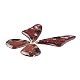 半透明樹脂ペンダントセット  銀箔で  蝶の羽のチャーム  暗赤色  23~39x19.5~24x2.5mm  穴：1mm  4個/セット RESI-G063-01E-3