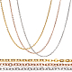 Benecreat 24pcs 1.5mm cadena de cable de acero inoxidable color mezclado para hombre para mujer collar de cadena de cable plano con cierre de langosta para hacer joyas MAK-BC0001-11-1