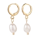 Boucles d'oreilles créoles pendantes en perles naturelles EJEW-JE04964-4