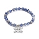 Natural Blue Spot Jasper Stretch Charm Bracelets BJEW-JB04931-04-1