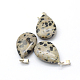 Larme naturelle pendentifs en jaspe dalmatien G-Q368-23-2