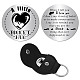 CREATCABIN Pocket Hug Token Long Distance Relationship Keepsake Stainless Steel Double Sided Token with PU Leather Keychain for Women Men Get Well Soon Christmas Friendship Gifts 1.2 x 1.2Inch AJEW-CN0001-76E-1
