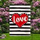 Drapeaux de jardin en lin sur le thème de la Saint-Valentin AJEW-H146-03A-1
