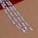 Popular Silver Color Plated Brass Figaro Chain Necklaces For Men NJEW-BB12714-24-3