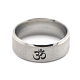 Ом / аум йога тема из нержавеющей стали простое кольцо для мужчин и женщин CHAK-PW0001-003H-01-1