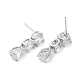 Rack Plating Brass Teardrop Stud Earrings with Crystal Rhinestone for Women EJEW-D059-11P-2