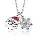 Christmas Theme Brass Pendant Necklaces NJEW-BB35098-5