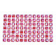 ガラスラインストーンカボション  ネイルアートの装飾の付属品  多面カット  正方形  サクランボ色  8x8x4.5mm MRMJ-N029-02B-05-1