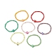 Set di braccialetti elastici con perline di vetro stile 7 pz 7 BJEW-TA00230-4
