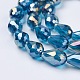 Electroplate Glass Beads Strands X-EGLA-D015-15x10mm-31-2
