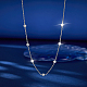 Colliers en argent sterling plaqué rhodium avec chaîne de perles en zircone cubique transparente pour femmes QQ4546-2
