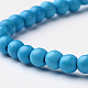 Turquoise synthétique perles rondes bracelets extensibles BJEW-L594-B09-2