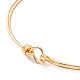 天然真珠ビーズバングル  女性のための銅線ラップジュエリー  ゴールドカラー  内径：2-3/8インチ（6.1cm） BJEW-JB08163-02-5