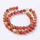 Natural Striped Agate/Banded Agate Beads Strands G-G591-8mm-03-2