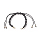 2 pièces 2 bracelets tressés en cordon de polyester de style AJEW-JB01144-01-2