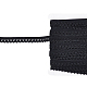 平らな弾性ゴムコード/バンド  ウェビング衣類縫製アクセサリー  ブラック  13mm OCOR-WH0058-31B-1