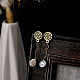 Dicosmetic 40 pz risultati di orecchini rotondi orecchini a bottone rotondi piatti a rete in lega dorata e nera con perni grezzi e anello da 1.6 mm 50 dadi in plastica per orecchini fai da te ENAM-DC0001-19-5