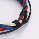Pulseras cordón de cuero trenzado ajustable BJEW-I227-02-3