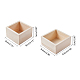 Pandahall 4 pieza 2 tamaños caja de madera pequeña cuadrada OBOX-PH0001-01-6