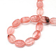 Ovale cerise perles de verre de quartz brins G-R306-12-2