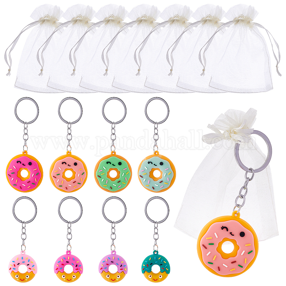 Shop SUPERFINDINGS 8pcs Donut Face Keychains Making Kits Smile Face