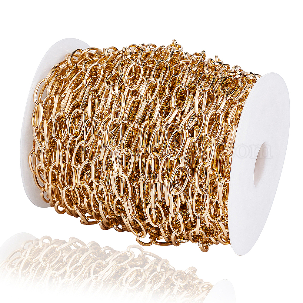 Shop CHGCRAFT 82Feet/25M Aluminum Cable Chain Unwelded Flat Oval Gold