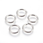304 Stainless Steel Open Jump Rings, Stainless Steel Color, 13 Gauge, 14x1.8mm, Inner Diameter: 10mm, 300pcs/bag