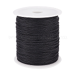 PandaHall 200 Yards 1mm Waxed Cotton Cord Thread Beading String for Bracelet Necklace Jewelry Making and Macrame Supplies, Black