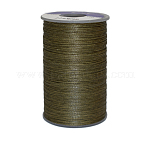 Вощеный шнур полиэстера, 3-слойные, темно-оливковый зеленый, 0.45 мм, около 59.05 ярда (54 м) / рулон