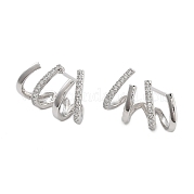 Латунные серьги-клипсы с покрытием из стойки EJEW-N055-43P-RS