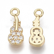 Brass Micro Pave Clear Cubic Zirconia Charms KK-S355-016-NF