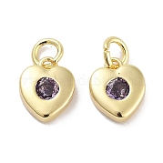 Латунные микро проложить кубического циркония подвески KK-C051-07G-01