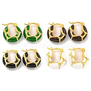 Серьга-кольцо из латуни с микропаве EJEW-C102-42G