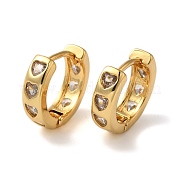 Серьги-кольца из латуни с микропаве из кубического циркония EJEW-L224-57G-05